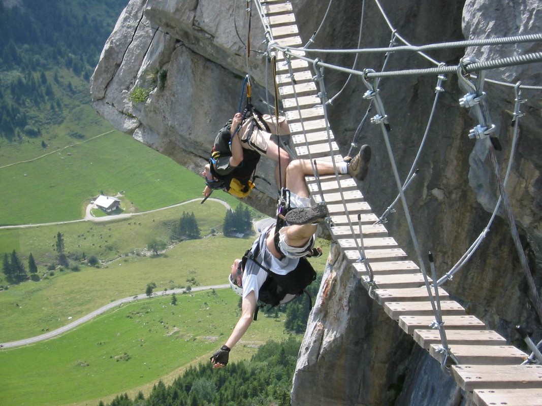 jerome+stef passerelle - via de la clusaz - SDF